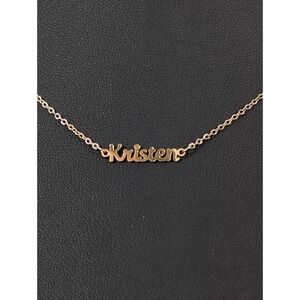 MDB Gold Tone Kristen Necklace Name Retro Dainty 20 inch Classic for Layering